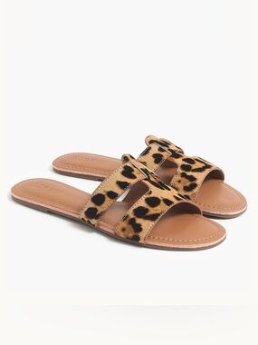 J. Crew Calf hair beachside slide sandals size 9
